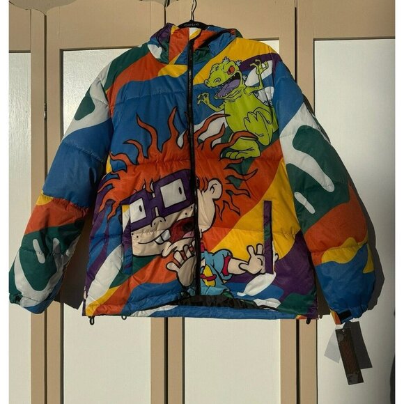 NEW Members Only X Nickelodeon Rugrats Puffer Winter Jacket Size Men's Large - Picture 2 of 16